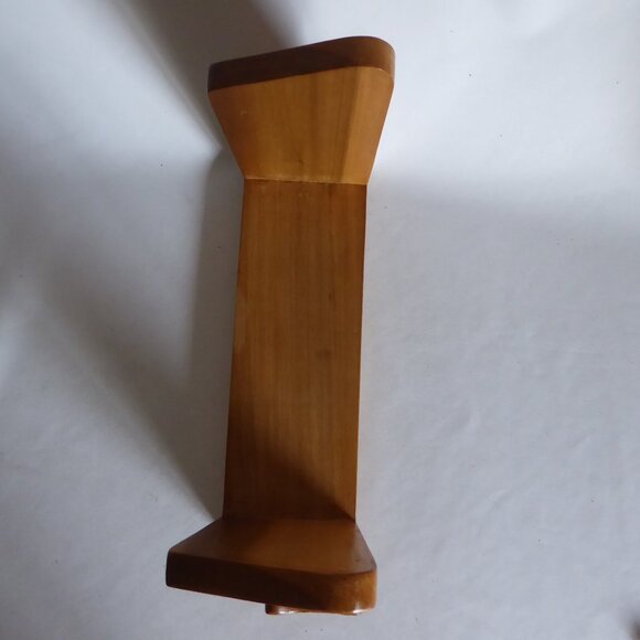 VINTAGE 12" COMEDY TRAGEDY MASK WOOD BOOKEND BOOK DVD CD ENTERTAINMENT HOLDER - Picture 7 of 10